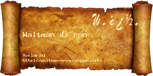 Waltman Áron névjegykártya